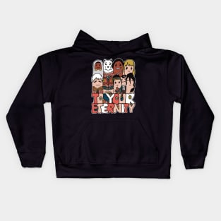 All The Characters In To Your Eternity Or Fumetsu No Anata E Anime Are Drawn With Cool And Cute Colorful Doodles Kids Hoodie